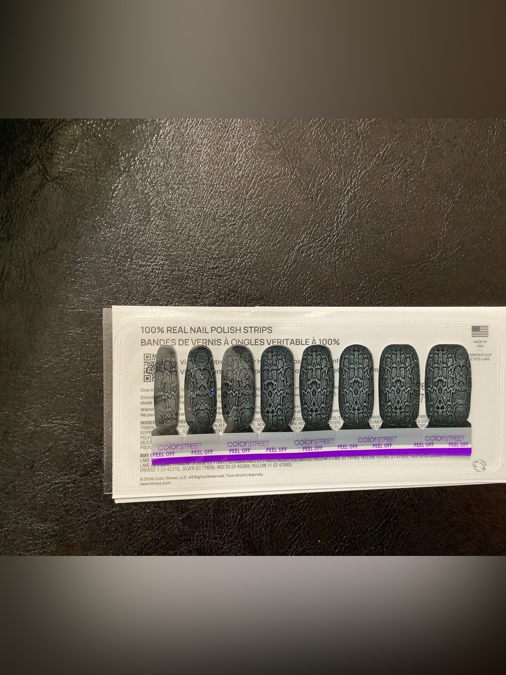 Color Street glittering gray and black snake print nail strips. NWT - Picture 4 of 7